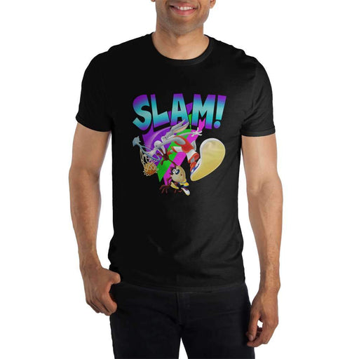 All Star Bugs Bunny Slam Over Tazmanian Devil Vertical Jump Gift Men's Black T-Shirt