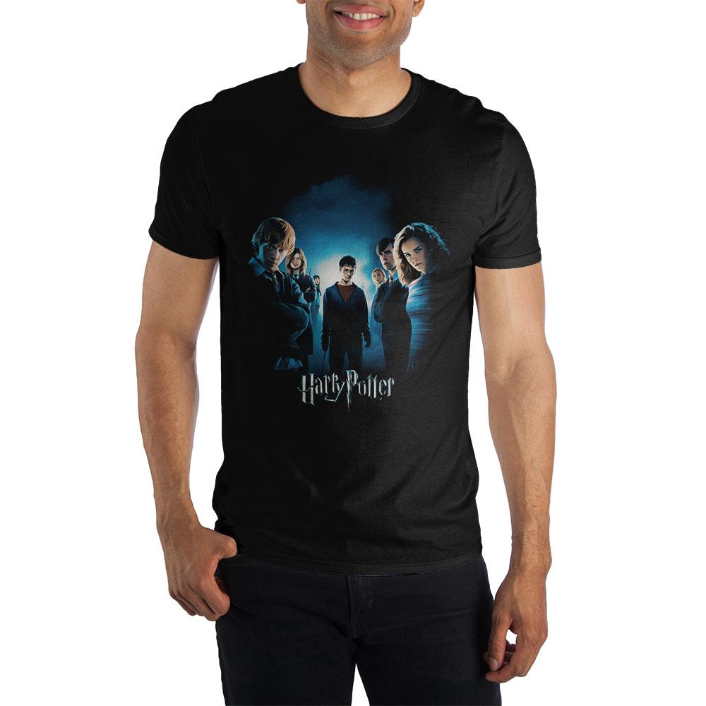 Teenage Harry Potter With Friends Men's Black T-Shirt