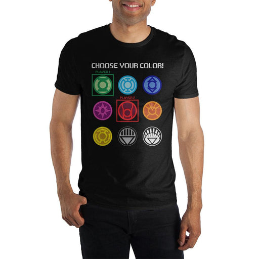 DC Comics Superhero Choose Your Color Gaming Specialty Soft Hand Print Men's Black T-Shirt