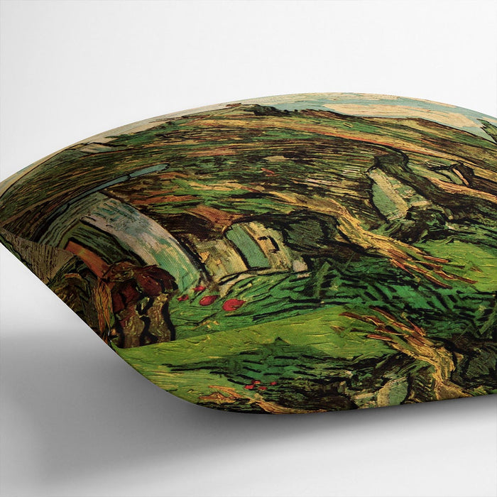Thatched Sandstone Cottages in Chaponval by Van Gogh Cushion