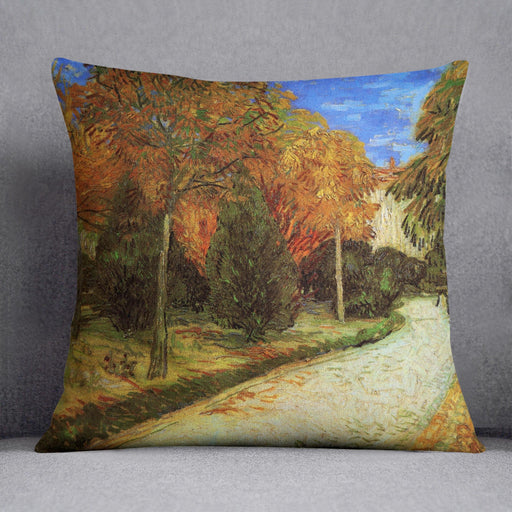 The Public Park at Arles by Van Gogh Cushion
