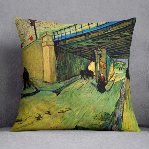The Railway Bridge over Avenue Montmajour Arles by Van Gogh Cushion