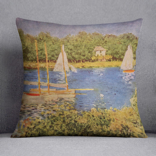 The Seine at Argenteuil Basin by Monet Cushion