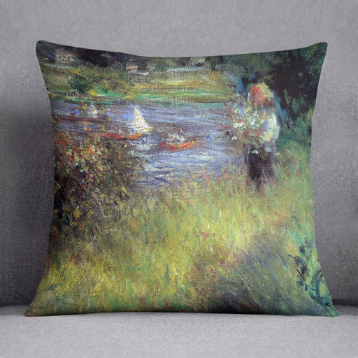 The Seine at Chatou Detail by Renoir Cushion
