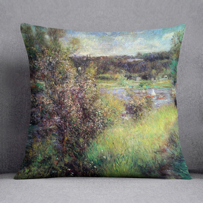 The Seine at Chatou by Renoir Cushion