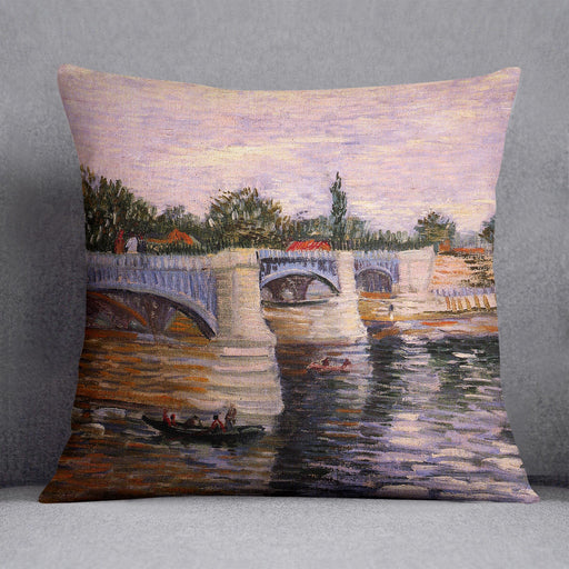 The Seine with the Pont del Grande Jette by Van Gogh Cushion