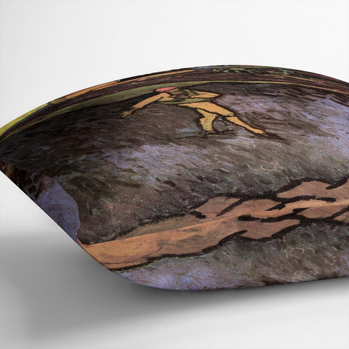 The Sower with the outskirts of Arles in the Background by Van Gogh Cushion