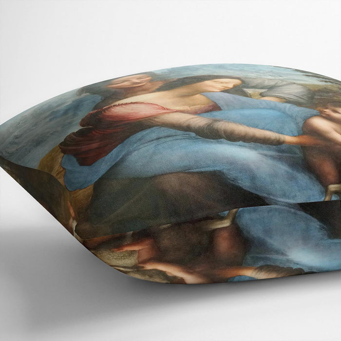 The Virgin and Child with St Anne by Da Vinci Cushion
