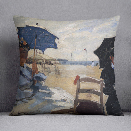 The beach a Trouville by Monet Cushion