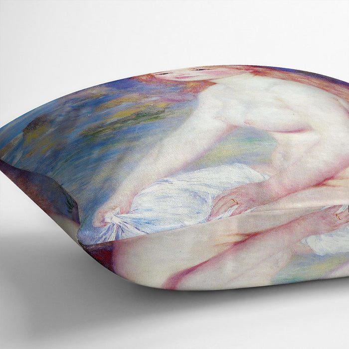 The blond bather 1 by Renoir Cushion