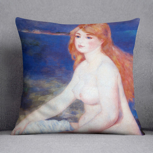 The blond bather 2 by Renoir Cushion