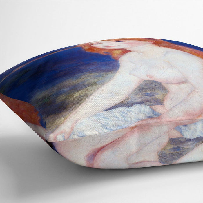 The blond bather 2 by Renoir Cushion