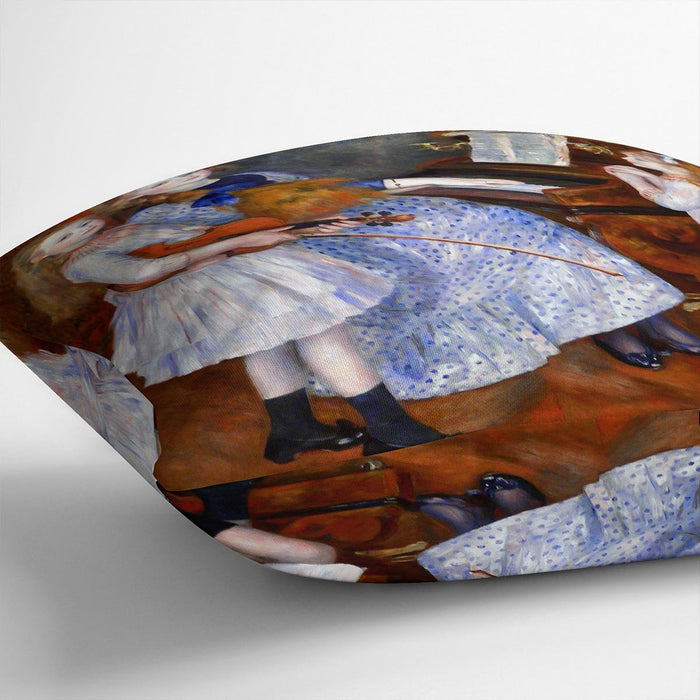 The daughters of Catulle Mendes by Renoir Cushion