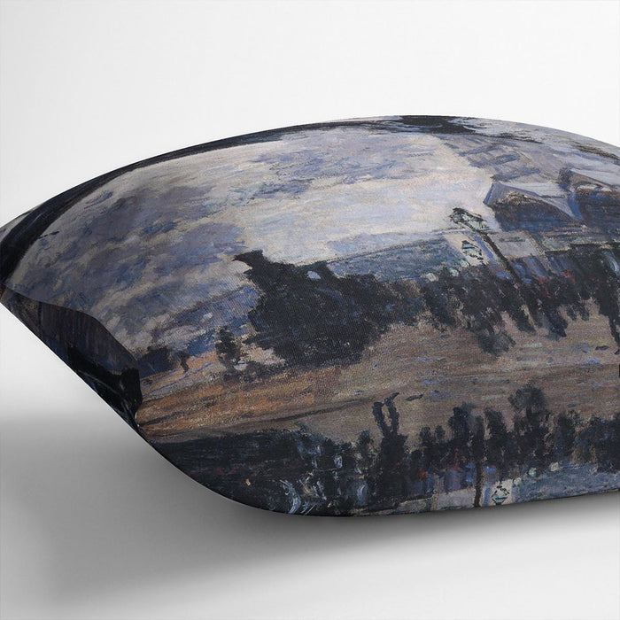 The gare St Lazare 2 by Monet Cushion