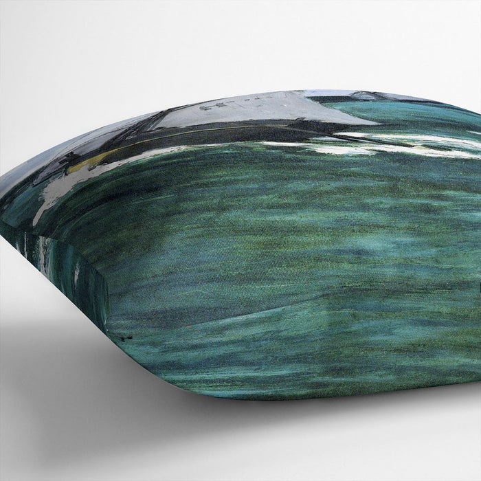 The green wave by Monet Cushion
