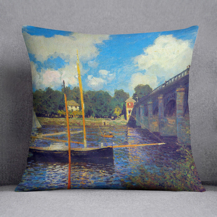 The road bridge Argenteuil by Monet Cushion