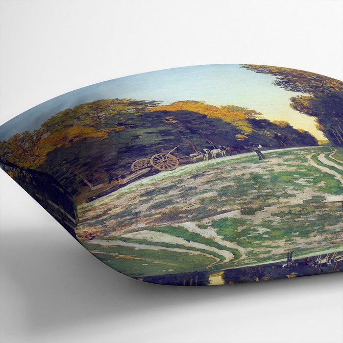 The road from Chailly to Fontainebleau by Monet Cushion