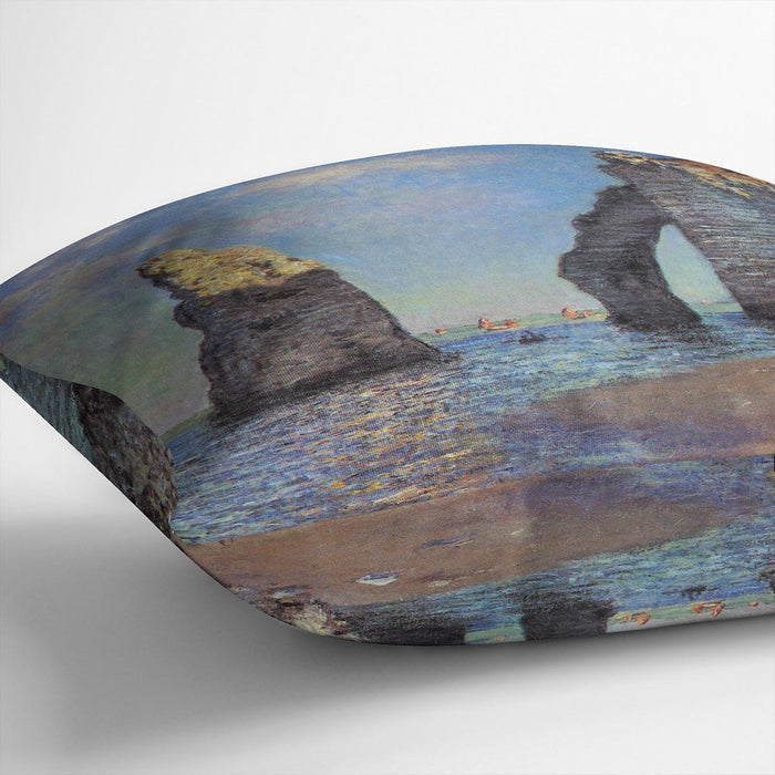 The rocky cliffs of etretat by Monet Cushion