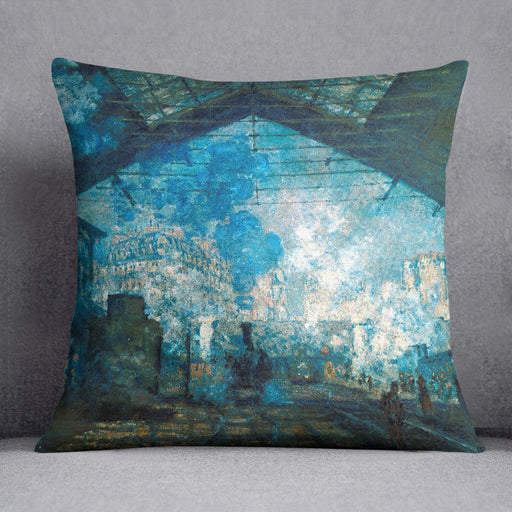 The station Saint Lazare by Monet Cushion
