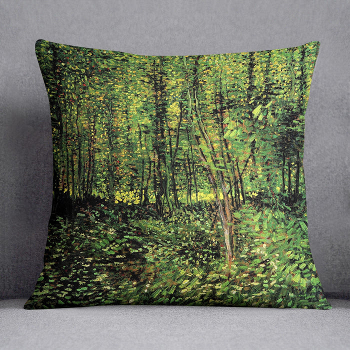 Trees and Undergrowth 2 by Van Gogh Cushion