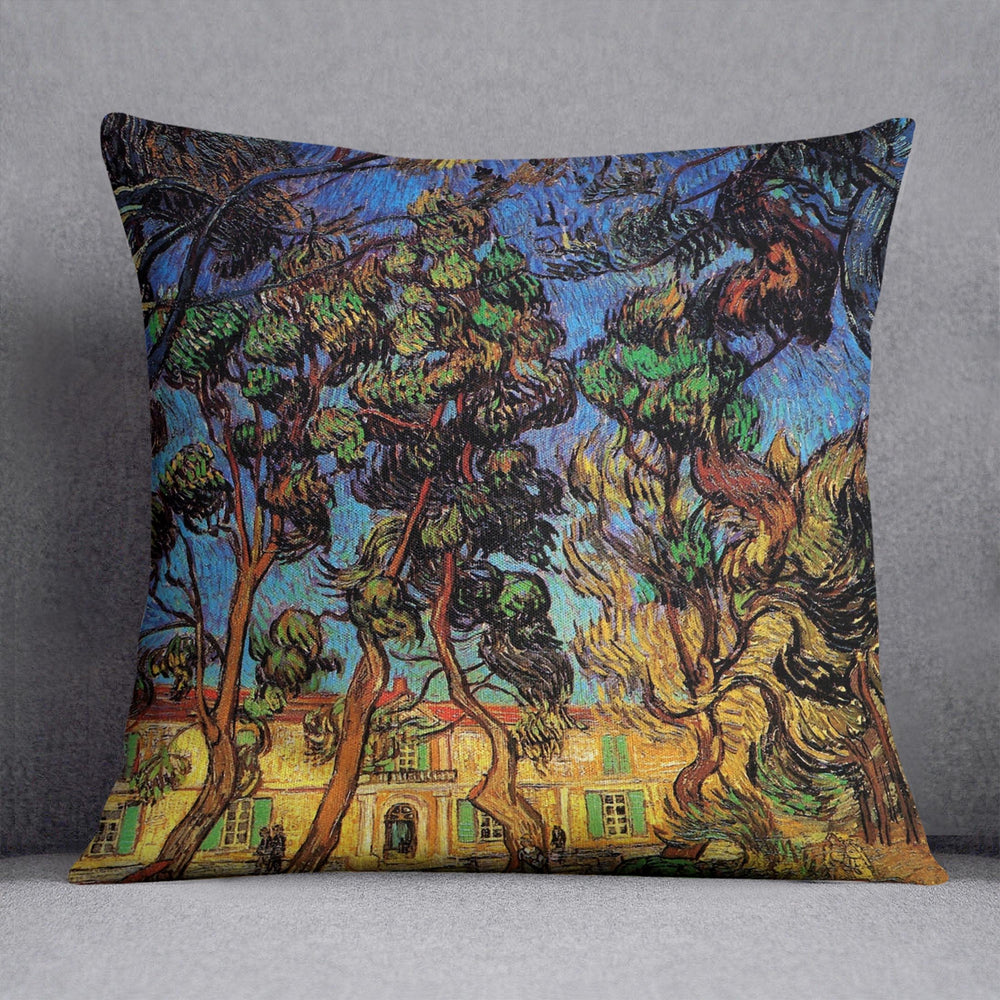 Trees in the Garden of Saint-Paul Hospital by Van Gogh Cushion