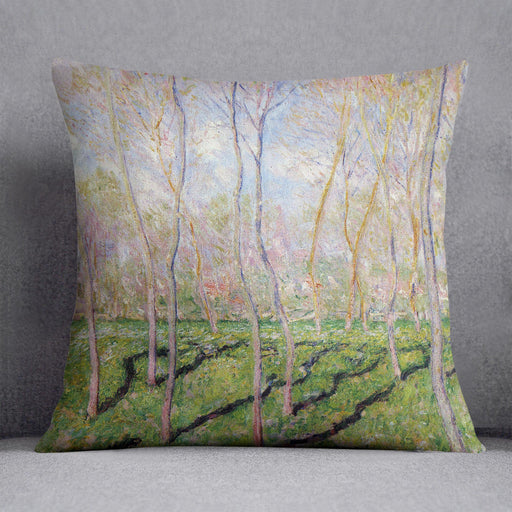 Trees in winter look at Bennecourt by Monet Cushion