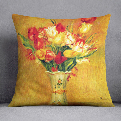 Tulips in a Vase by Renoir Cushion