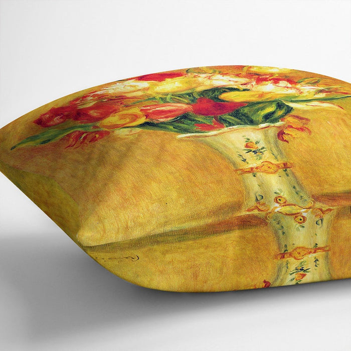Tulips in a Vase by Renoir Cushion