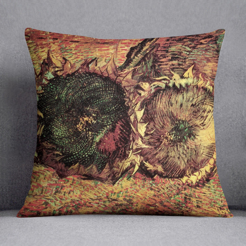 Two Cut Sunflowers 2 by Van Gogh Cushion
