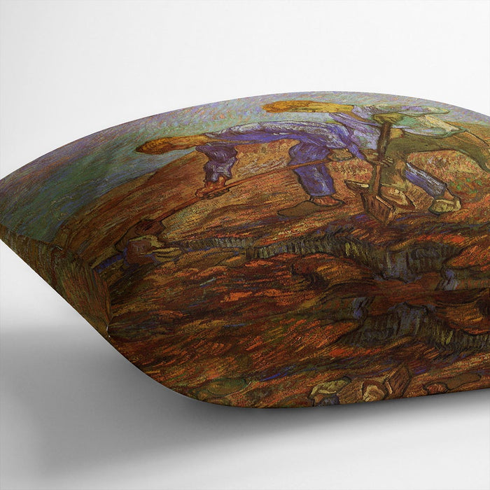 Two Peasants Digging by Van Gogh Cushion