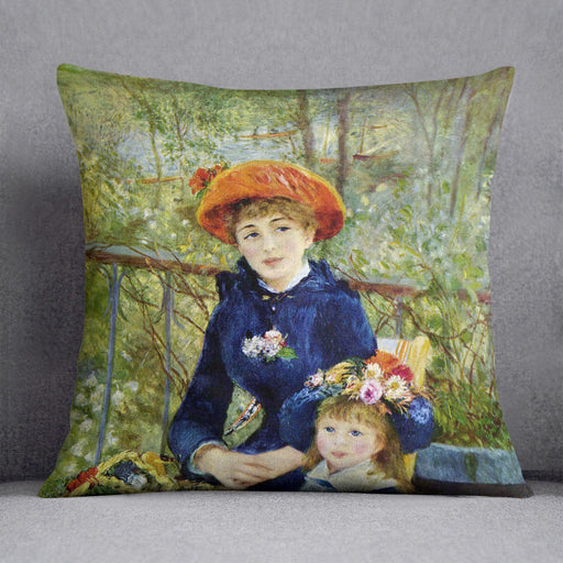 Two Sisters On The Terrace by Renoir Cushion