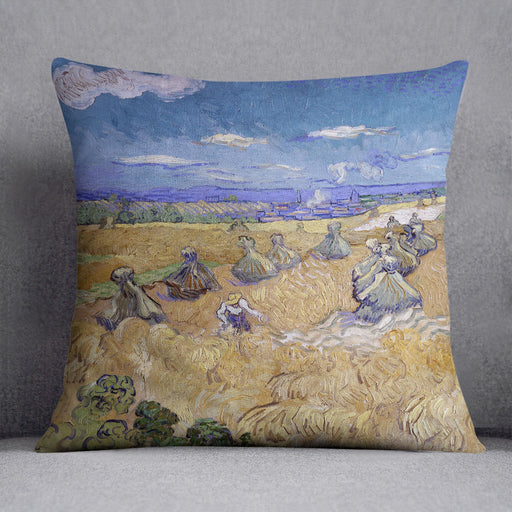 Van Gogh Wheat Fields with Reaper at Auvers Cushion