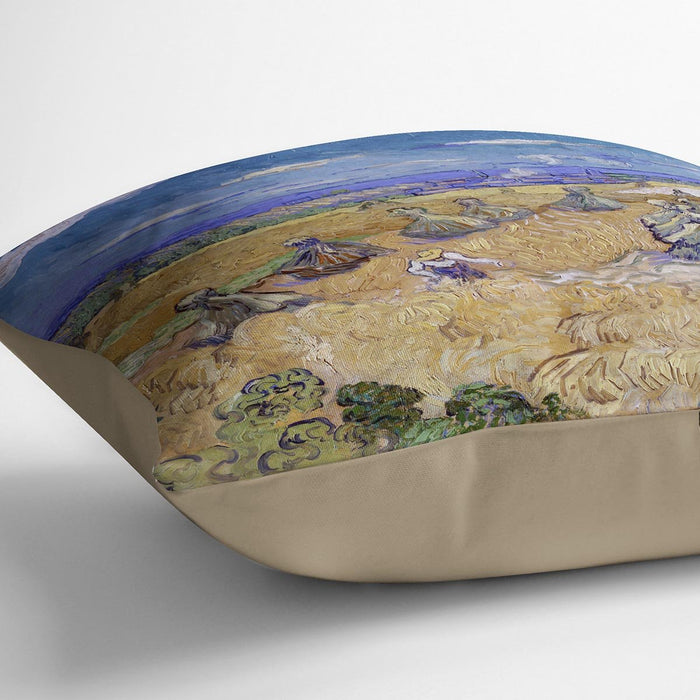 Van Gogh Wheat Fields with Reaper at Auvers Cushion