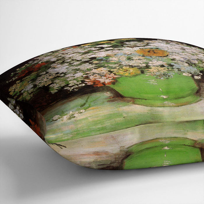 Vase with Zinnias and Other Flowers by Van Gogh Cushion