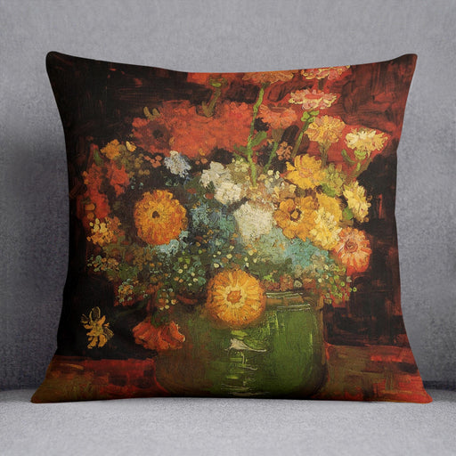 Vase with Zinnias by Van Gogh Cushion