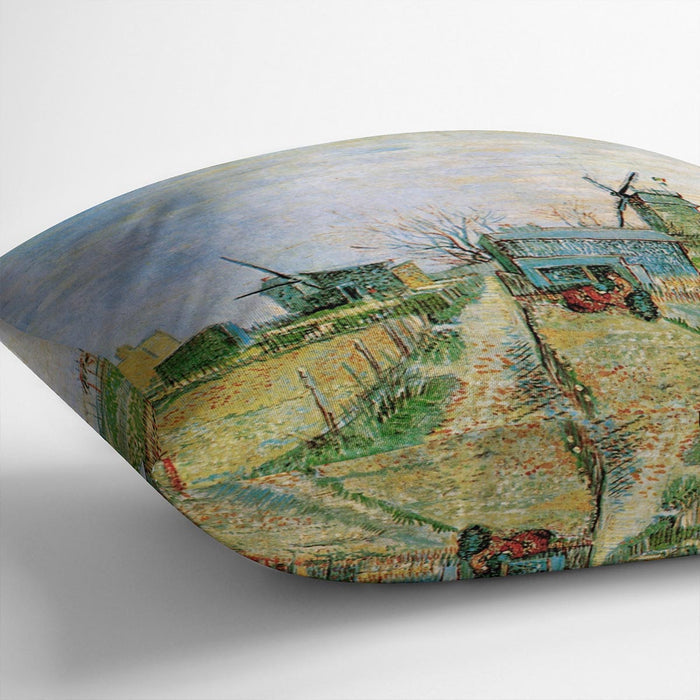 Vegetable Garden in Montmartre by Van Gogh Cushion