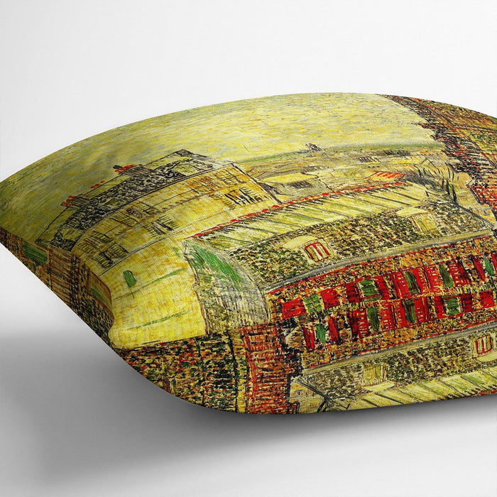 View of Paris from Vincent s Room in the Rue Lepic by Van Gogh Cushion