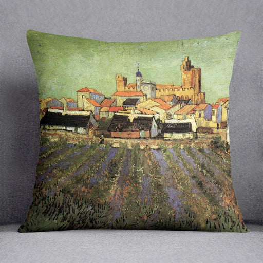 View of Saintes-Maries by Van Gogh Cushion