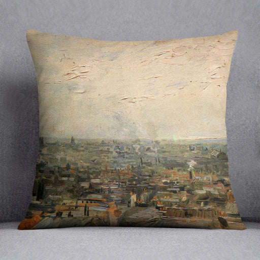 View of paris from Montmarte by Van Gogh Cushion