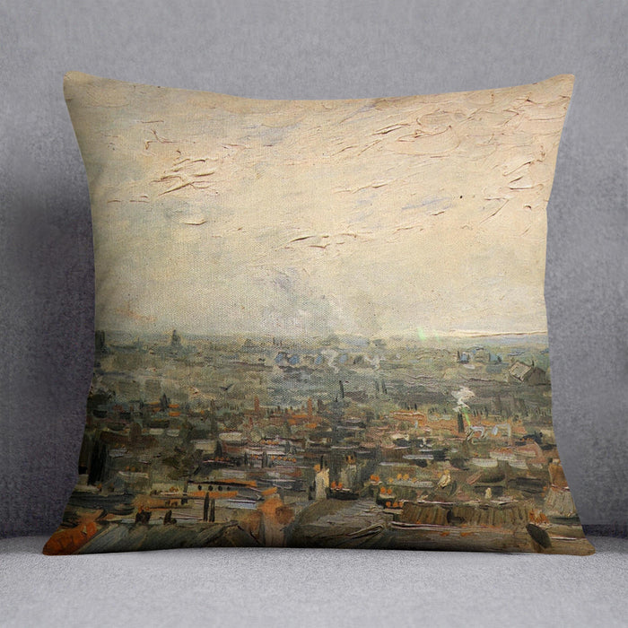 View of paris from Montmarte by Van Gogh Cushion