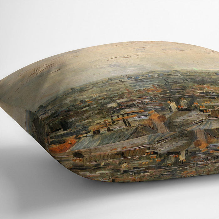 View of paris from Montmarte by Van Gogh Cushion