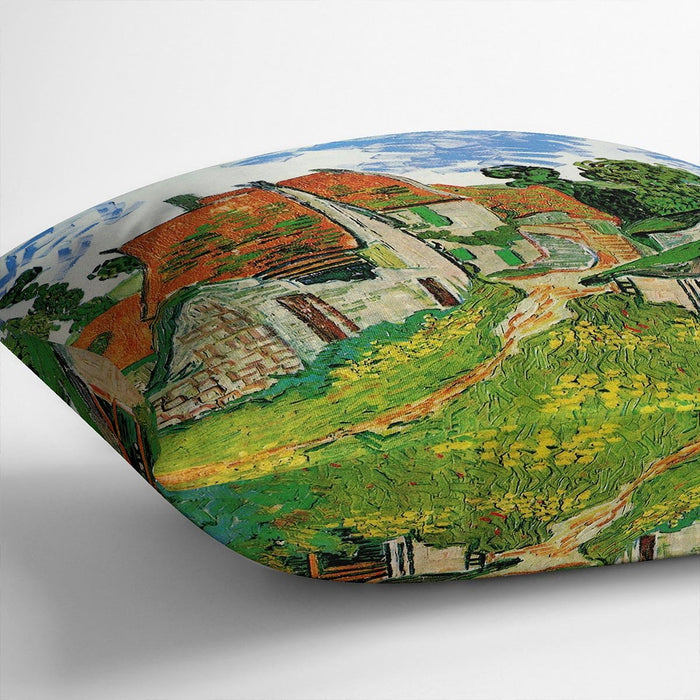 Village Street in Auvers by Van Gogh Cushion
