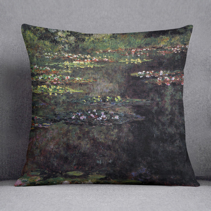 Water lilies water landscape 5 by Monet Cushion