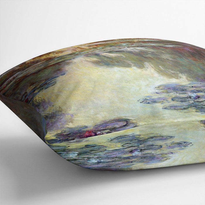 Water lilies water landscape 6 by Monet Cushion