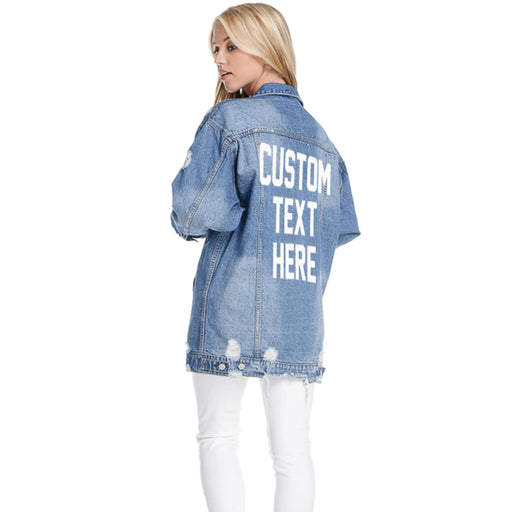 Personalized Embroidered Denim Jacket , Custom Denim Jacket, Embroidery With Your Own Text, Custom Unisex Denim jacket