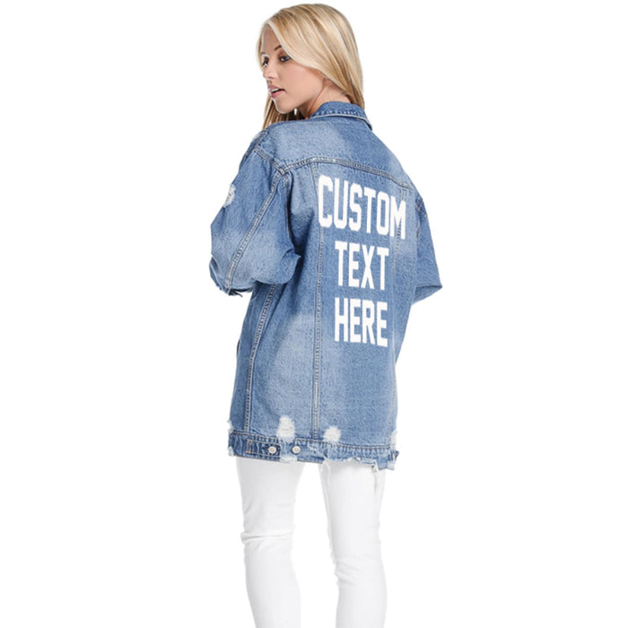 Personalized Embroidered Denim Jacket , Custom Denim Jacket, Embroidery With Your Own Text, Custom Unisex Denim jacket