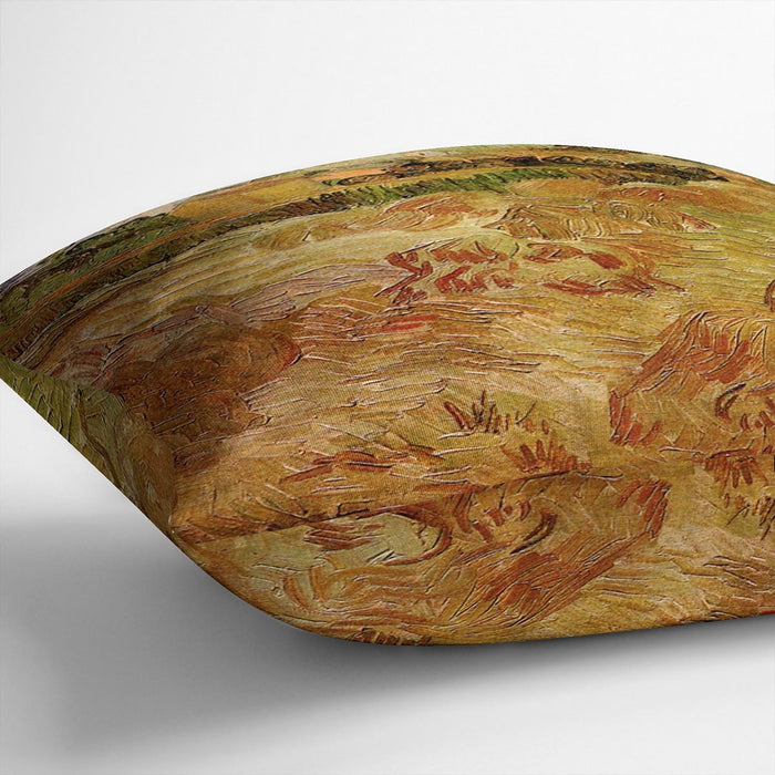 Wheat Fields with Auvers in the Background by Van Gogh Cushion