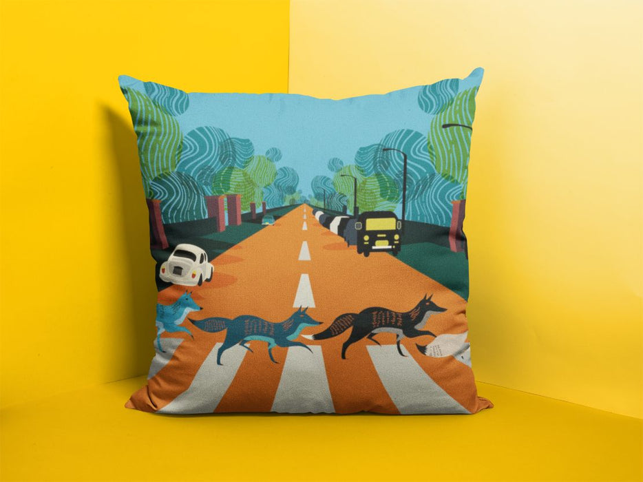 Abbey Road Foxes London Cushion/Pillow