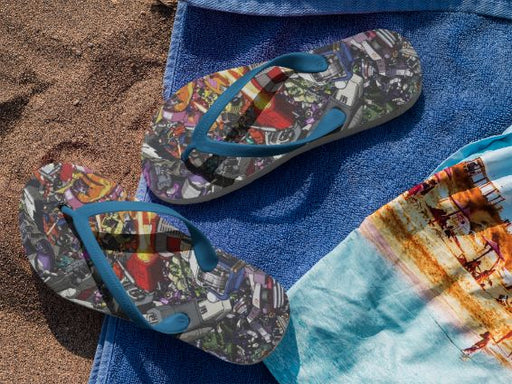 Abstract Adventure Flip Flops