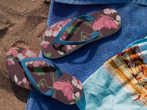 Alpine Pink Flowers Flip Flops
